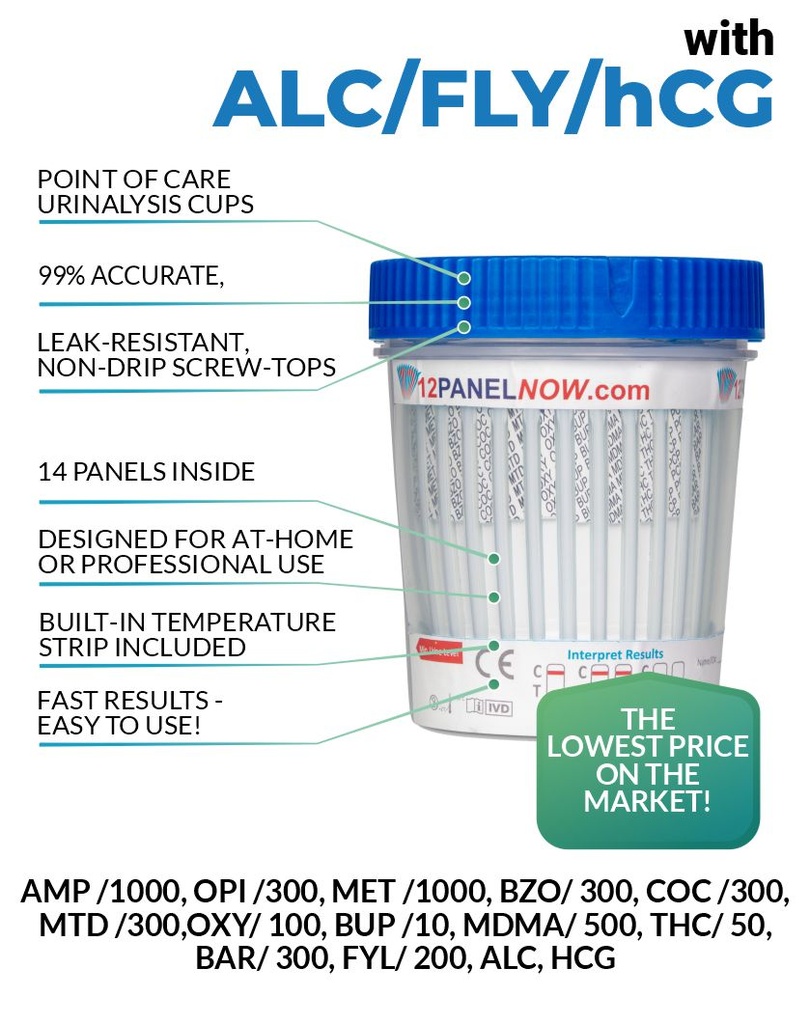 14 Panel Drug Test Cup With Etg, FYL/FEN & HCG